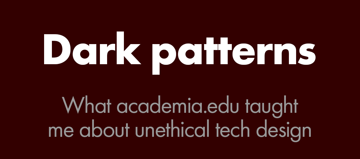 When dark design deceives