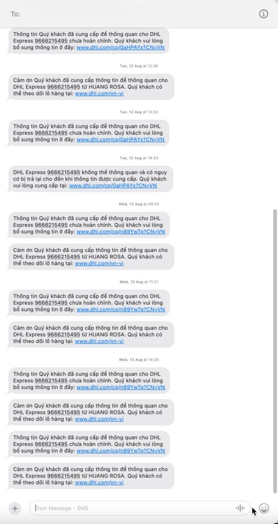 DHL texts to me 02/02