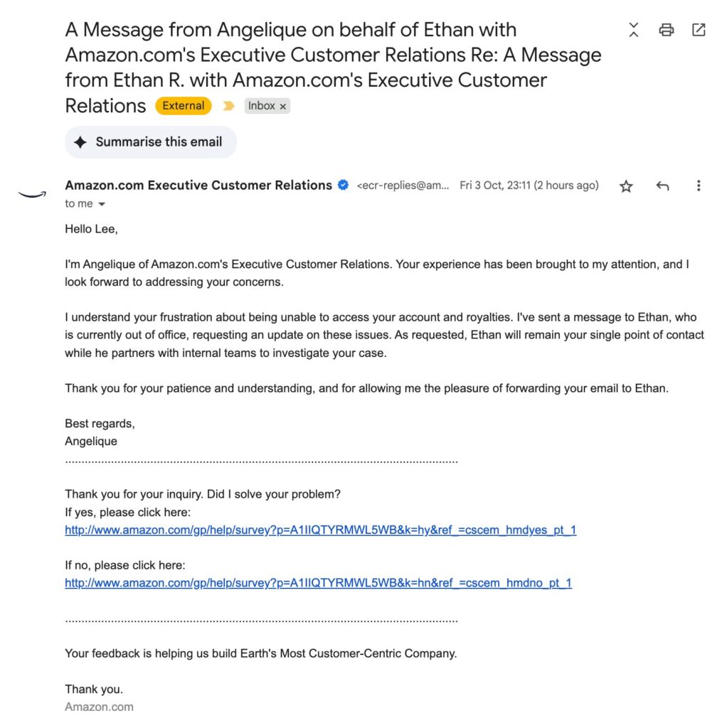 Amazon: Who/what is Angelique? A bot?