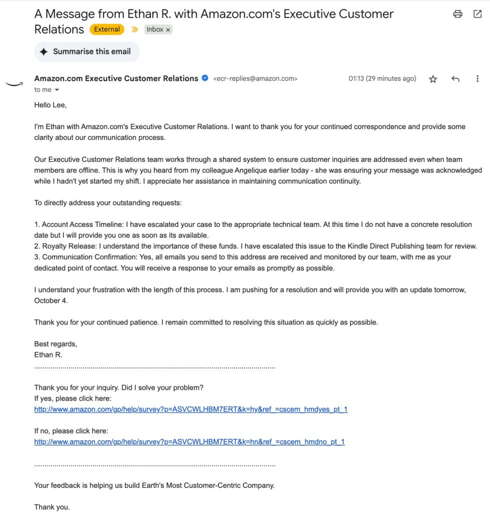 Amazon: Ethan R - bots don't have surnames, do they?