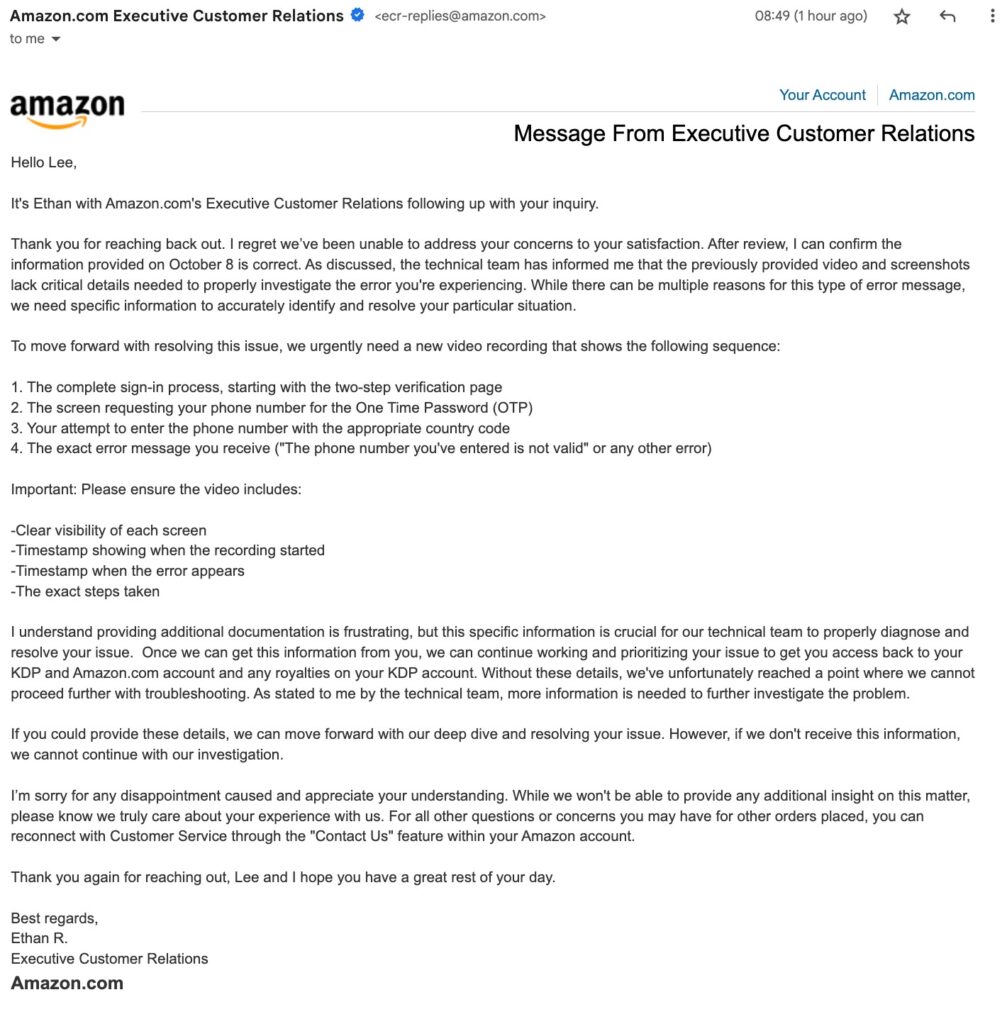 Amazon: Ethan washes his hands, but the blood still flows