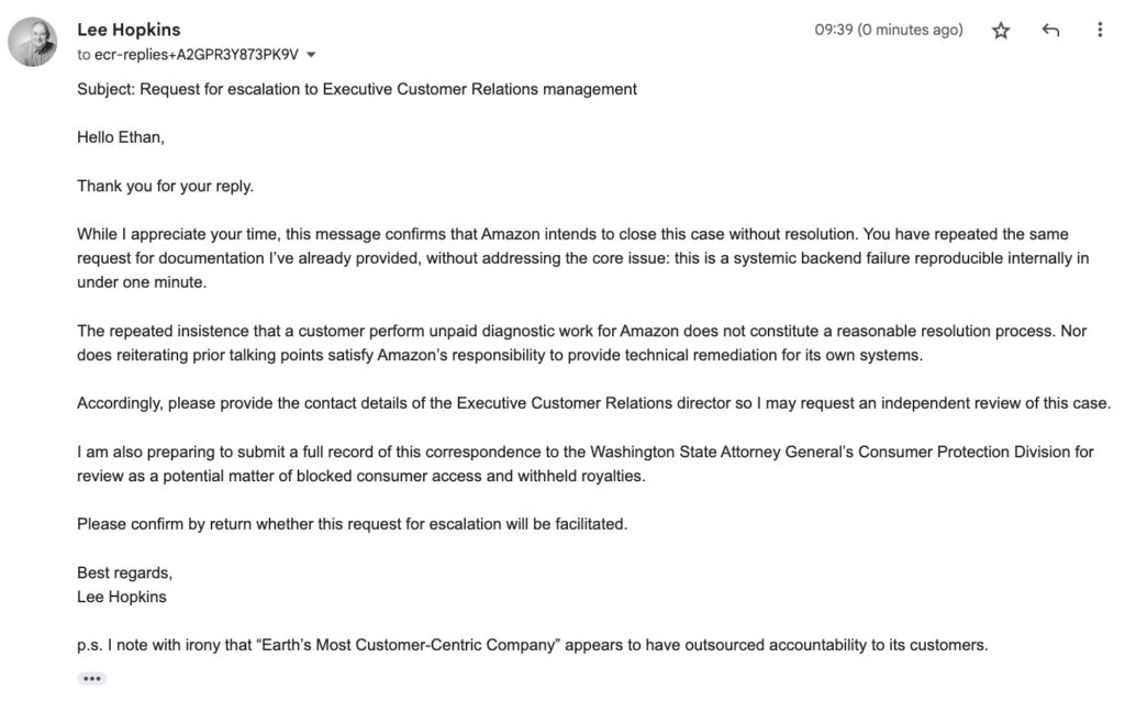 Amazon: Ethan washes his hands, but the blood still flows