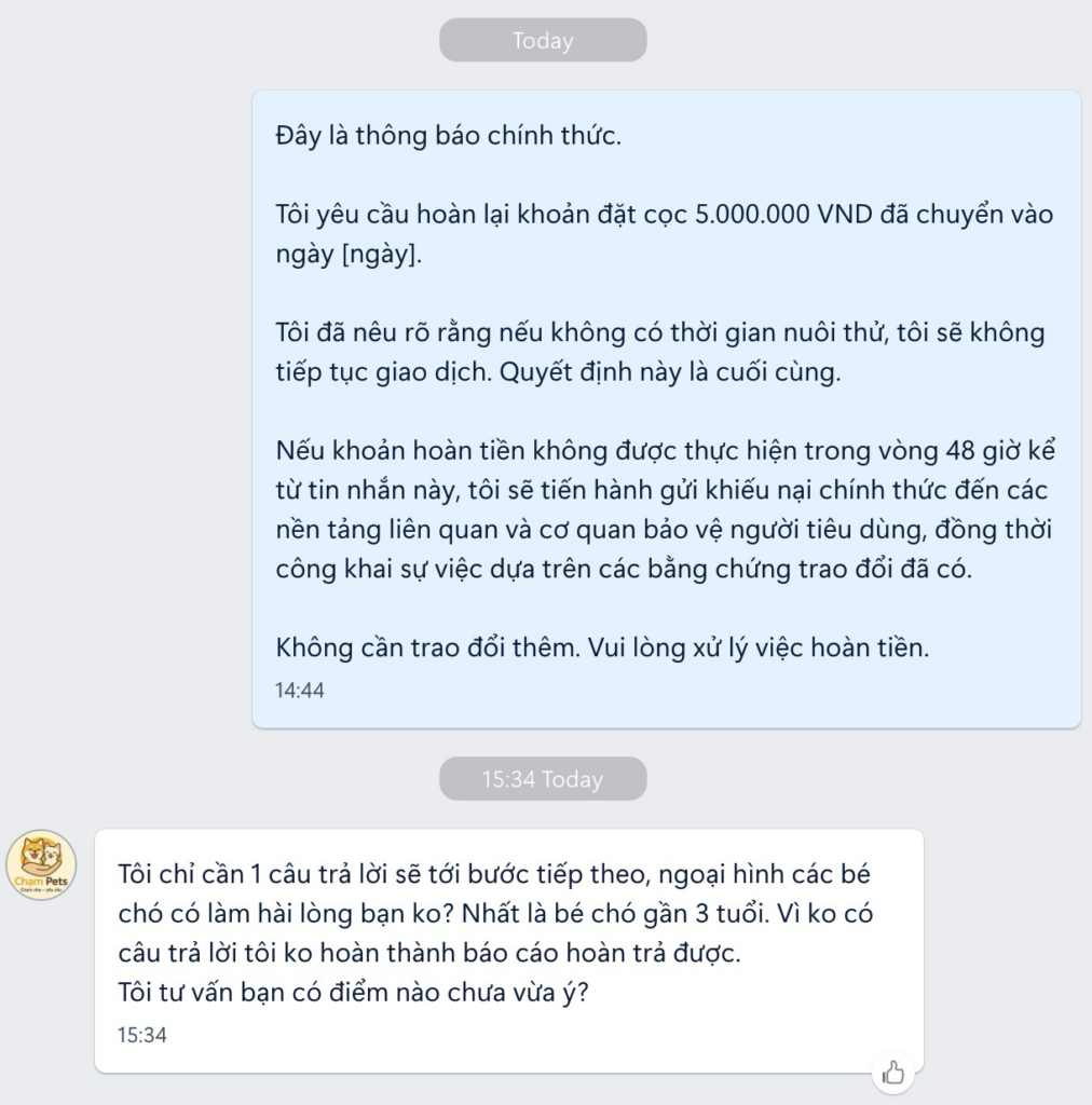 Despite the final refund request, questioning and pressure continued, with yet another attempt to re-open discussion rather than process the return of funds. 